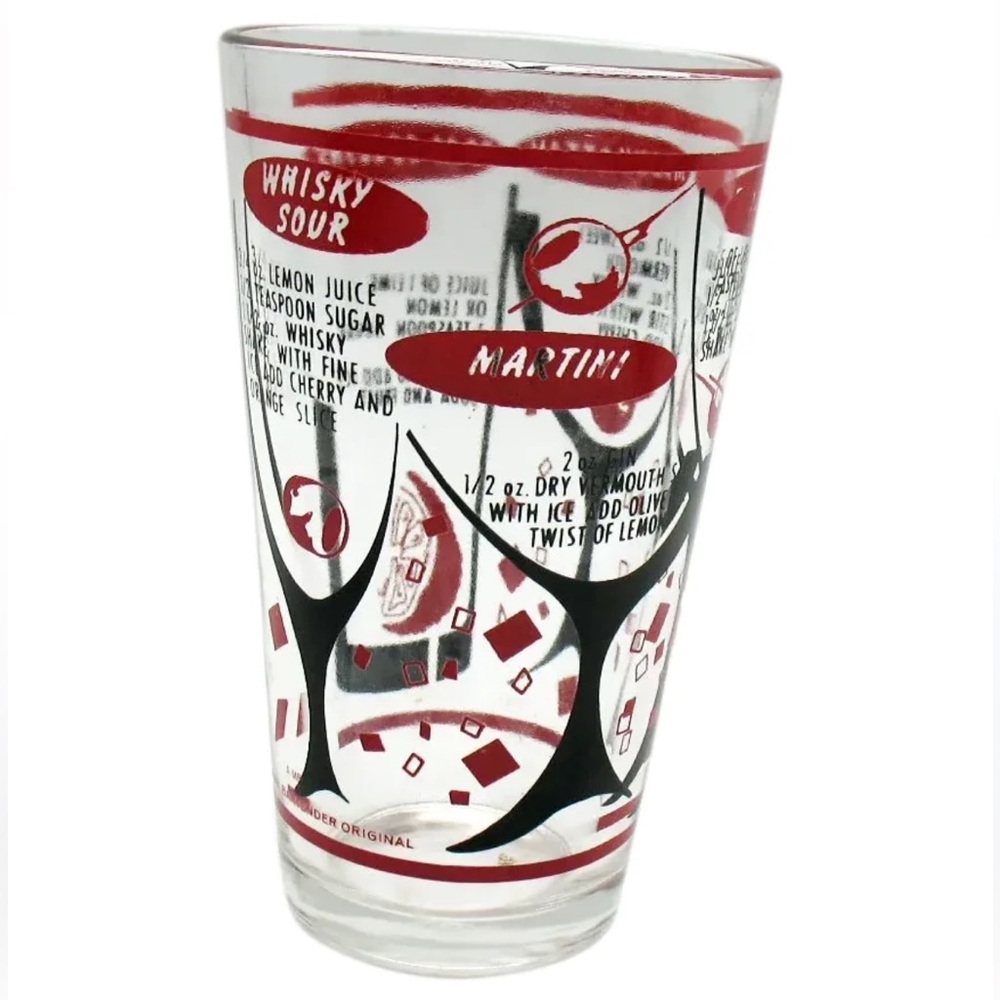 Vintage Mr. Bartender Cocktail Mixing Glass by Federal Glass Co. 1960-70s
